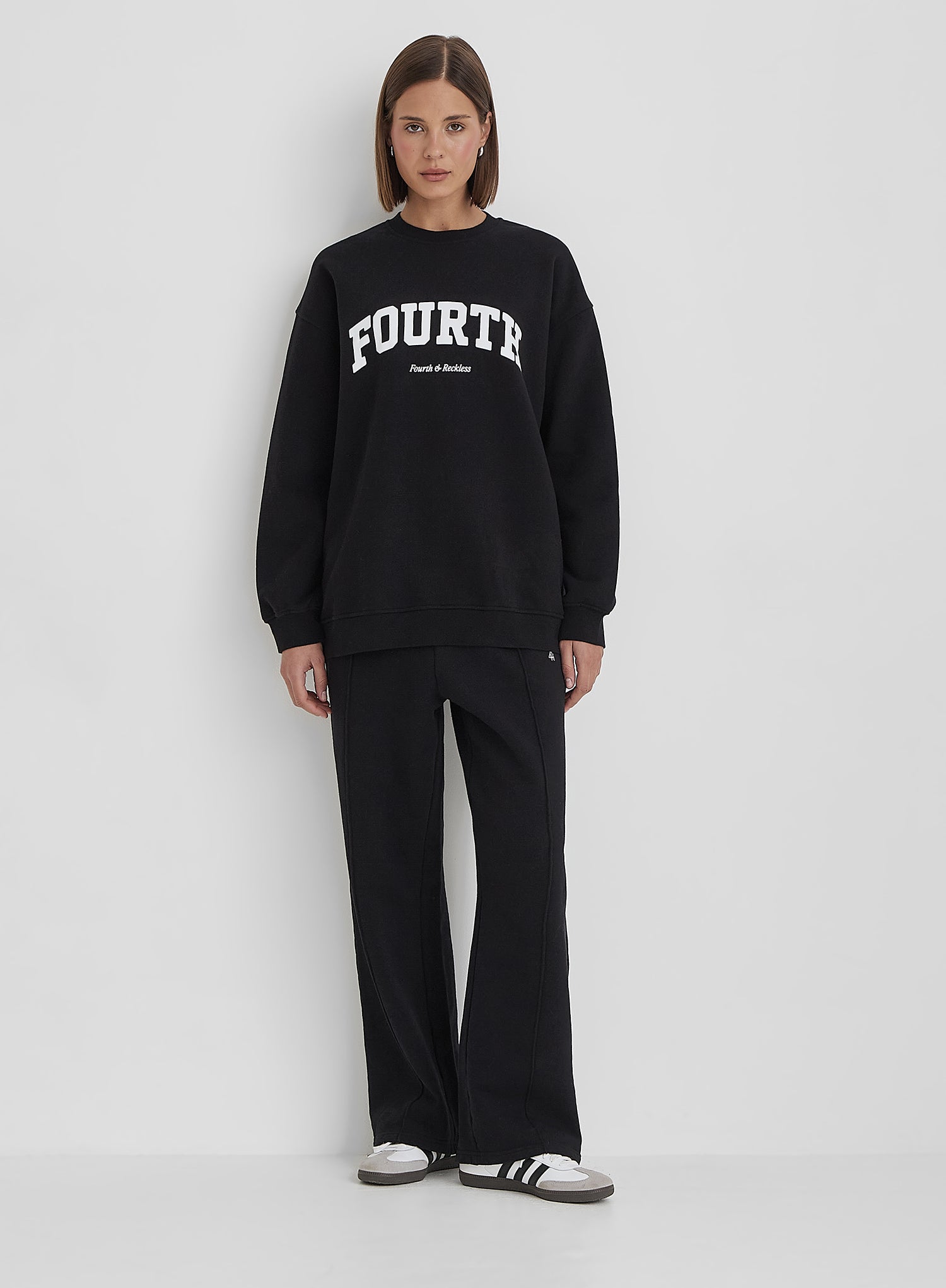 Black Fourth Slogan Classic Longline Sweatshirt